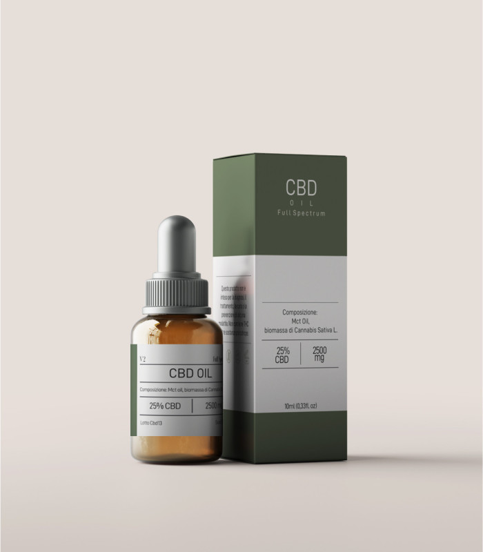 Flacone di Olio CBD 25% concentrato di Narnia Cannabis Crew, perfetto per un supporto intensivo