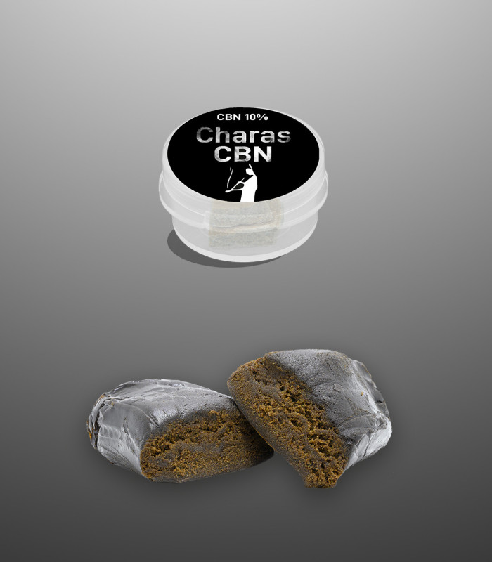 Charas CBN, premium hashish di Erba light CBD prodotto da Narnia Cannabis Crew, con aroma fresco e sapore intenso.