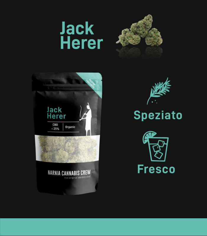 Infografica Jack Herer Erba light di qualità Narnia Cannabis