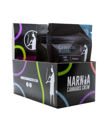 Box Infiorescenze 5g di Cannabis light CBD selezionate da Narnia Cannabis Crew, con aroma fresco e sapore intenso.